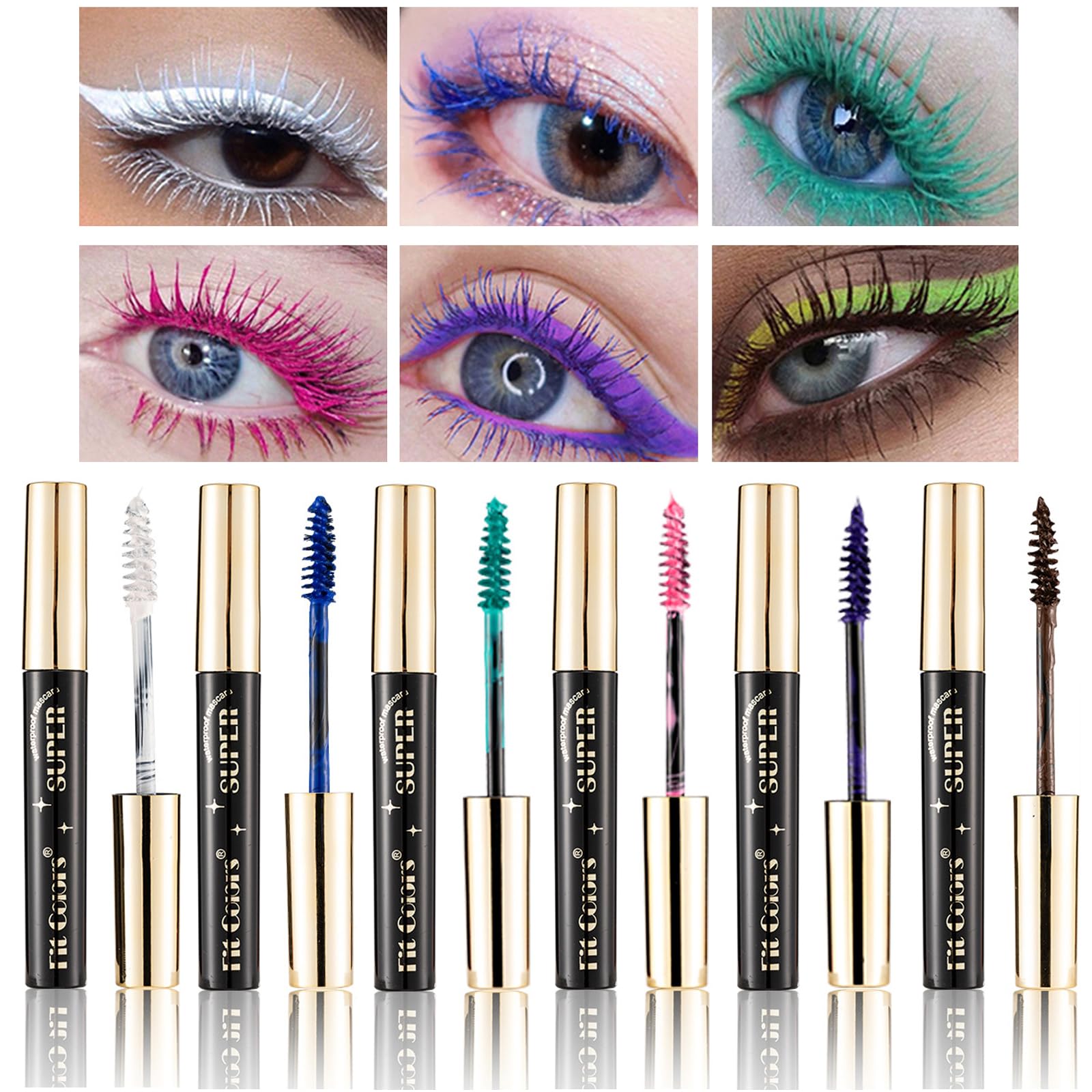 Amazon.com : 6 Pcs Colored Mascara Set (B, 6 Pcs) : Beauty